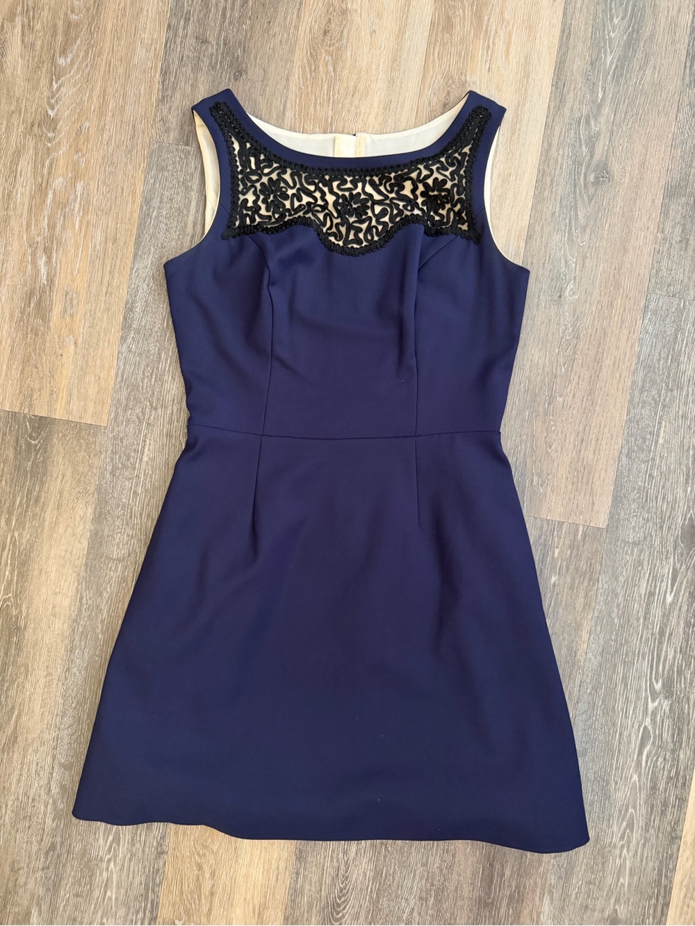 Lilly Pulitzer Navy Dress with Black Lace Detail